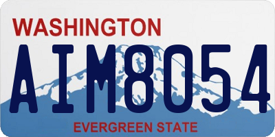 WA license plate AIM8054