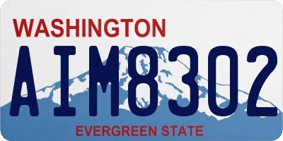WA license plate AIM8302