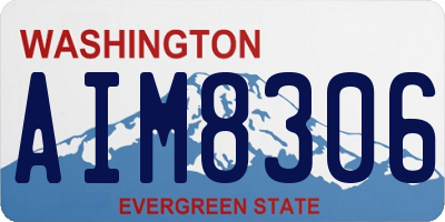 WA license plate AIM8306