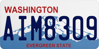WA license plate AIM8309