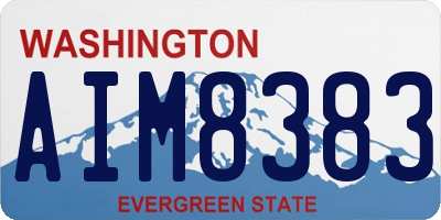 WA license plate AIM8383