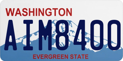 WA license plate AIM8400