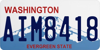 WA license plate AIM8418