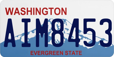 WA license plate AIM8453