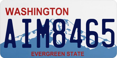 WA license plate AIM8465