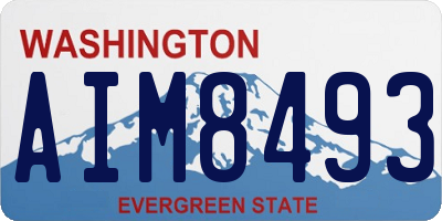 WA license plate AIM8493