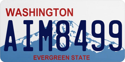 WA license plate AIM8499