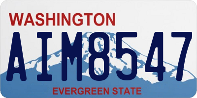 WA license plate AIM8547