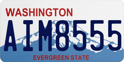 WA license plate AIM8555