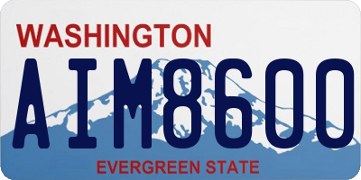 WA license plate AIM8600