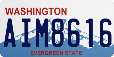 WA license plate AIM8616