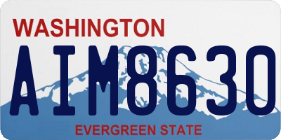 WA license plate AIM8630