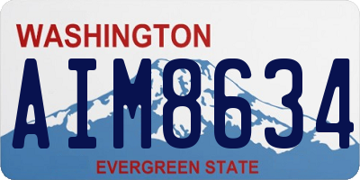 WA license plate AIM8634