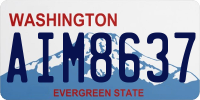 WA license plate AIM8637