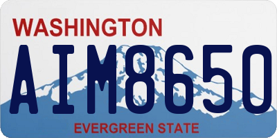 WA license plate AIM8650