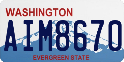 WA license plate AIM8670