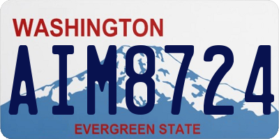 WA license plate AIM8724
