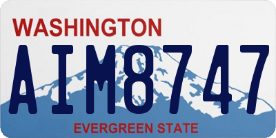 WA license plate AIM8747
