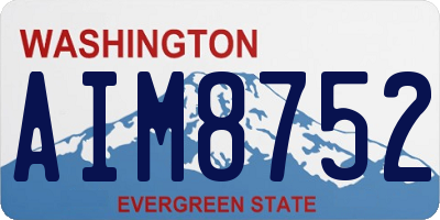 WA license plate AIM8752