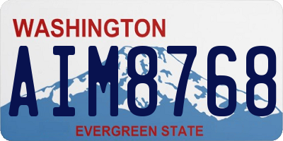 WA license plate AIM8768