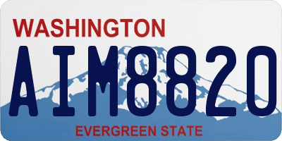 WA license plate AIM8820