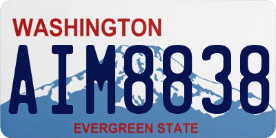WA license plate AIM8838