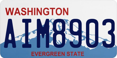 WA license plate AIM8903