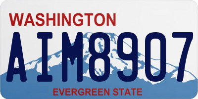 WA license plate AIM8907
