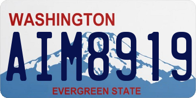 WA license plate AIM8919