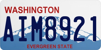 WA license plate AIM8921