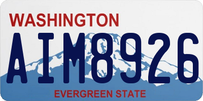WA license plate AIM8926
