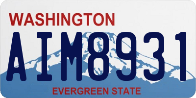 WA license plate AIM8931