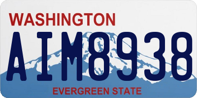 WA license plate AIM8938