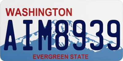 WA license plate AIM8939