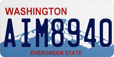 WA license plate AIM8940