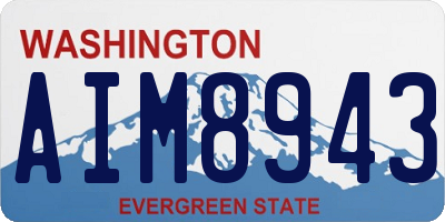 WA license plate AIM8943