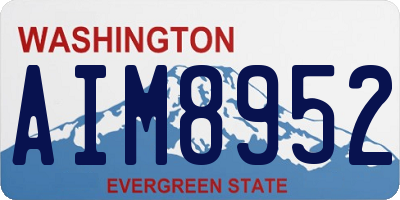 WA license plate AIM8952