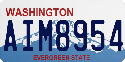 WA license plate AIM8954
