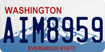 WA license plate AIM8959
