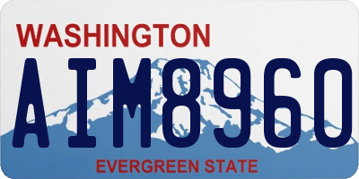 WA license plate AIM8960