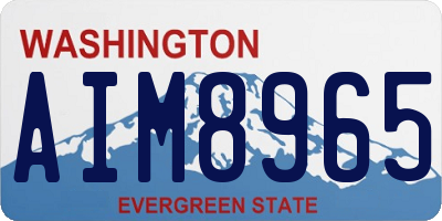 WA license plate AIM8965