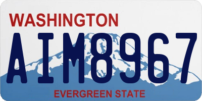 WA license plate AIM8967