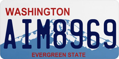 WA license plate AIM8969