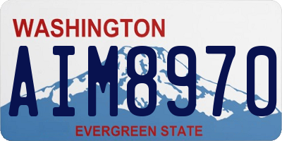 WA license plate AIM8970
