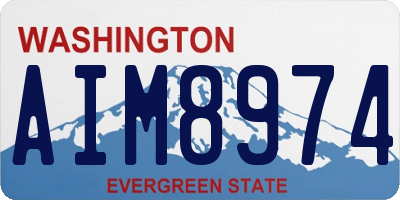 WA license plate AIM8974