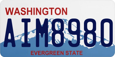 WA license plate AIM8980