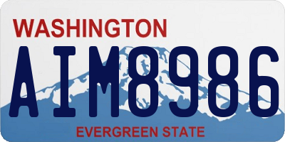 WA license plate AIM8986