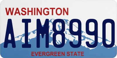 WA license plate AIM8990