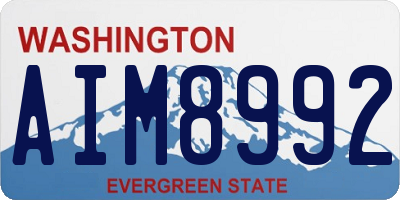WA license plate AIM8992