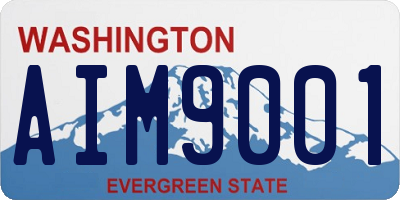 WA license plate AIM9001